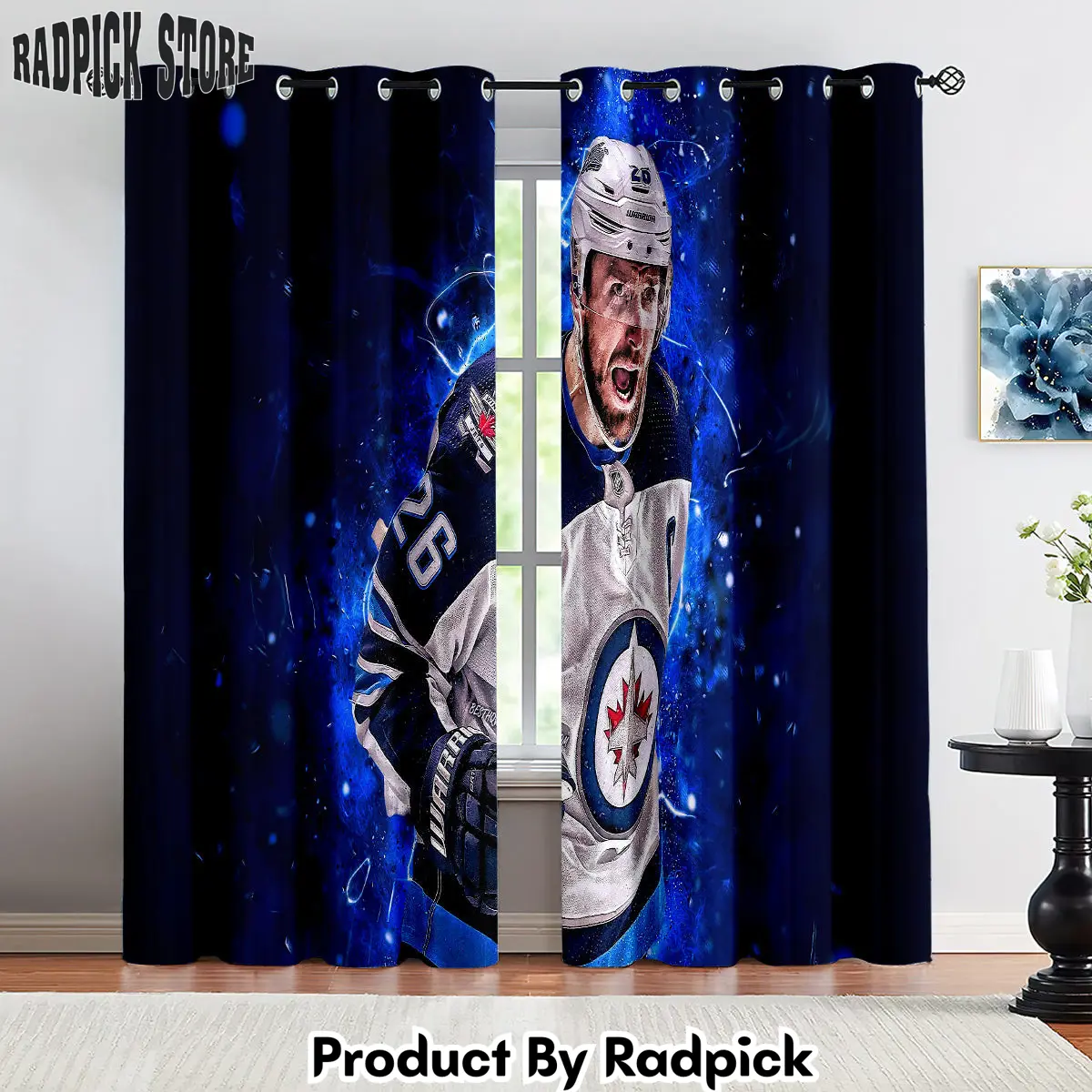 Radpick winnipeg jets hockey league curtains drapes for window treatment set 11 rp85234